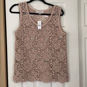 LOFT Lace Blush Top